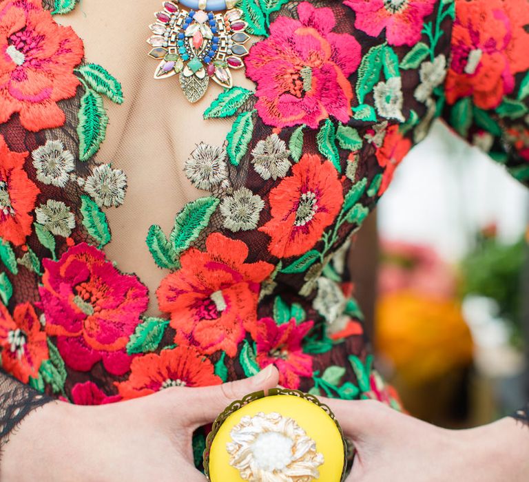 Delicate &amp; Feminine, and Bold &amp; Passionate Frida Kahlo Wedding Inspiration at Horniman Museum Glasshouse Venue | Styled by Anna Fern Events | Elizabeth’s Cake Emporium | Wild About Flowers | Joanne Fleming Design Gowns | Roberta Facchini Photography