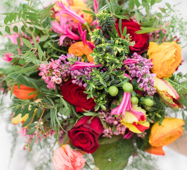 Delicate &amp; Feminine, and Bold &amp; Passionate Frida Kahlo Wedding Inspiration at Horniman Museum Glasshouse Venue | Styled by Anna Fern Events | Elizabeth’s Cake Emporium | Wild About Flowers | Joanne Fleming Design Gowns | Roberta Facchini Photography