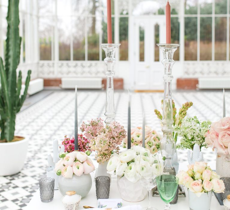 Delicate &amp; Feminine, and Bold &amp; Passionate Frida Kahlo Wedding Inspiration at Horniman Museum Glasshouse Venue | Styled by Anna Fern Events | Elizabeth’s Cake Emporium | Wild About Flowers | Joanne Fleming Design Gowns | Roberta Facchini Photography