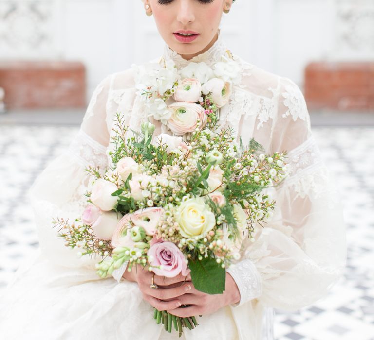 Delicate &amp; Feminine, and Bold &amp; Passionate Frida Kahlo Wedding Inspiration at Horniman Museum Glasshouse Venue | Styled by Anna Fern Events | Elizabeth’s Cake Emporium | Wild About Flowers | Joanne Fleming Design Gowns | Roberta Facchini Photography