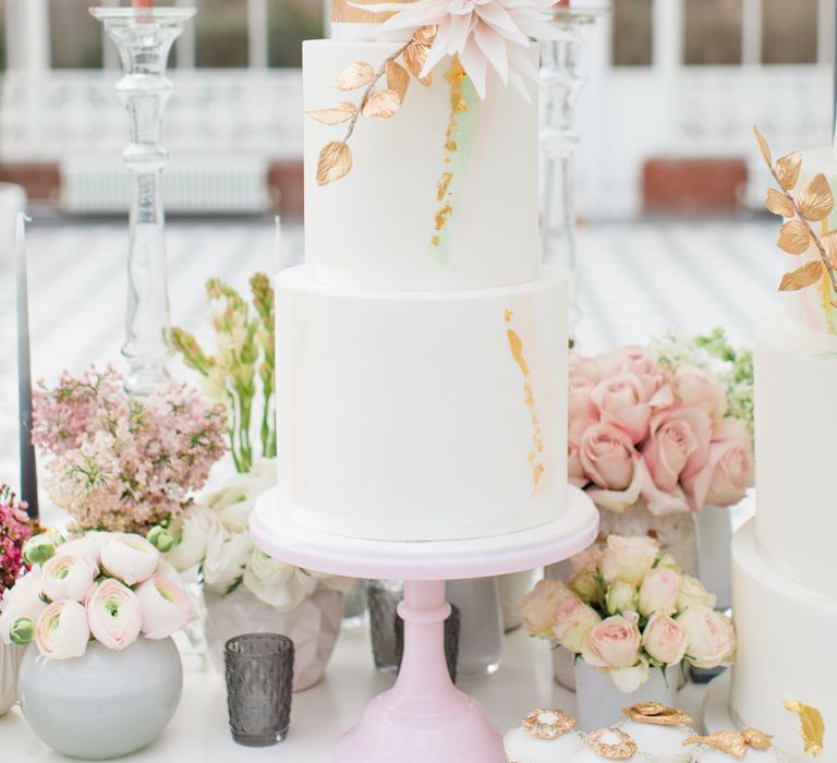 Delicate &amp; Feminine, and Bold &amp; Passionate Frida Kahlo Wedding Inspiration at Horniman Museum Glasshouse Venue | Styled by Anna Fern Events | Elizabeth’s Cake Emporium | Wild About Flowers | Joanne Fleming Design Gowns | Roberta Facchini Photography