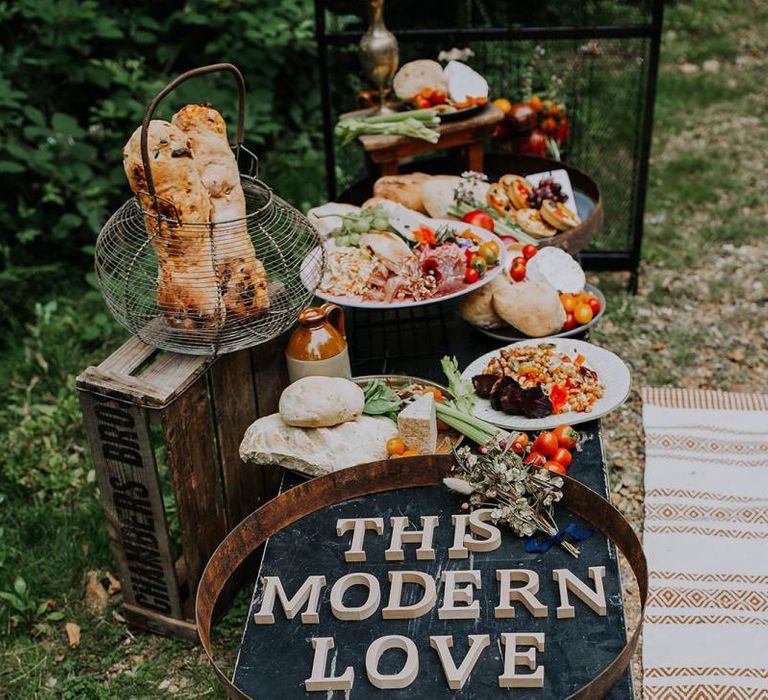 This Modern Love Fresh Food Platter  with Grapes and Cheese