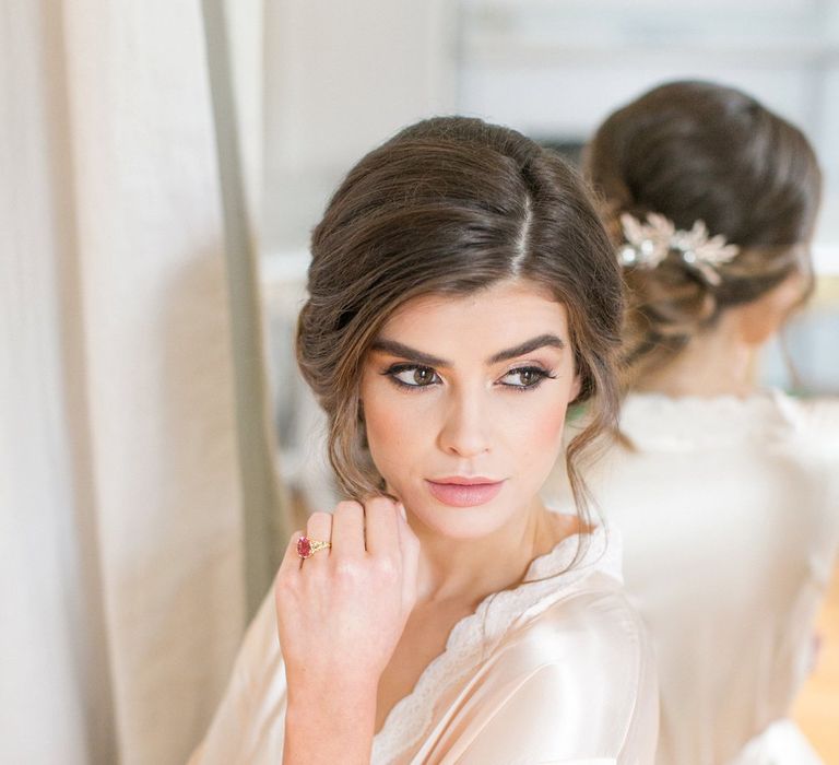 Wedding Morning Getting Ready Robes | Bridal Beauty | Chic Wedding Hair &amp; Makeup by Alison Jenner | Spring Equinox at Thorpe Manor Wedding Venue by Revival Rooms | Anneli Marinovich Photography