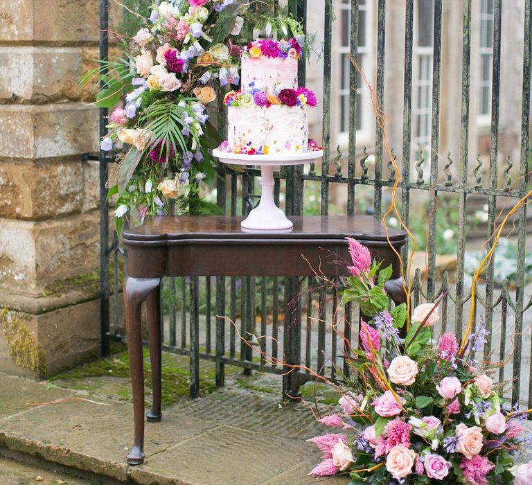 Floral Arrangement &amp; Wedding Cake | Spring Equinox at Thorpe Manor Wedding Venue by Revival Rooms | Anneli Marinovich Photography