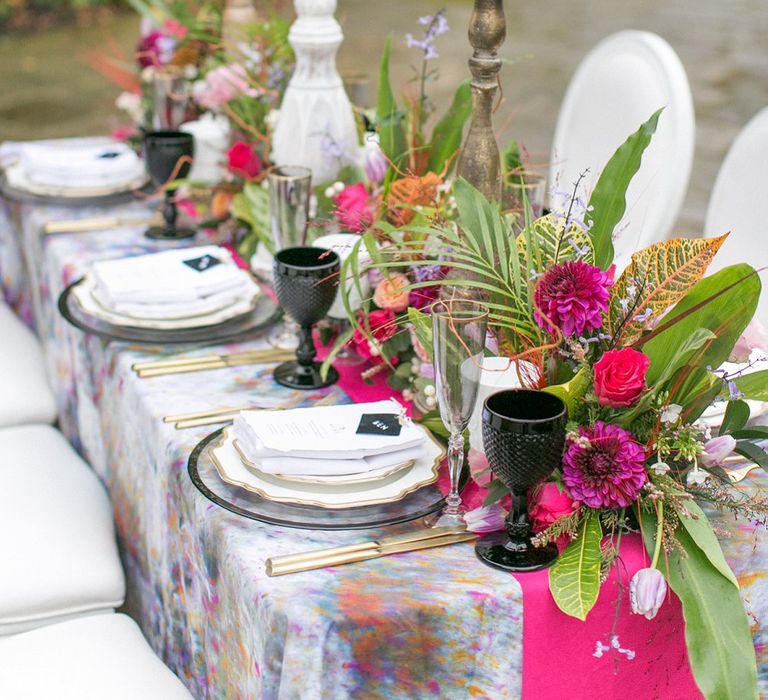 Elegant Tablescape with Church Candles, Floral Centrepieces &amp; Wedding Stationery | Spring Equinox at Thorpe Manor Wedding Venue by Revival Rooms | Anneli Marinovich Photography