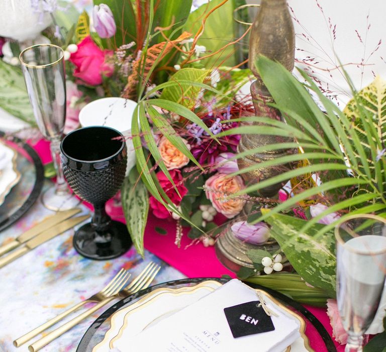 Elegant Place Setting with Wedding Stationery &amp; Floral Centrepiece | Spring Equinox at Thorpe Manor Wedding Venue by Revival Rooms | Anneli Marinovich Photography