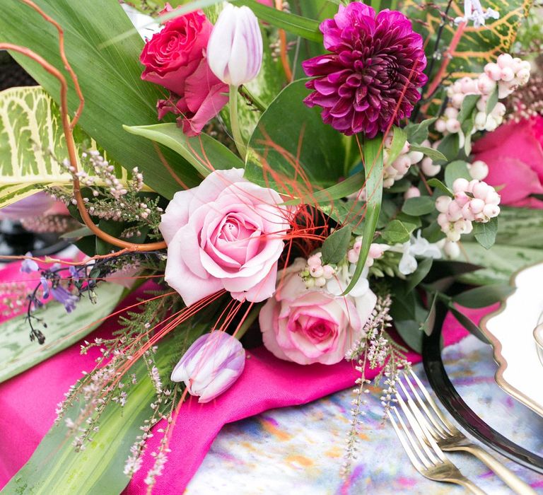 Fuchsia &amp; Baby Pink Wedding Flowers | Spring Equinox at Thorpe Manor Wedding Venue by Revival Rooms | Anneli Marinovich Photography