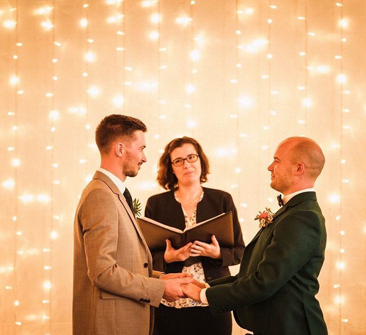 Grooms say their wedding vows at Trinity Buoy Wharf