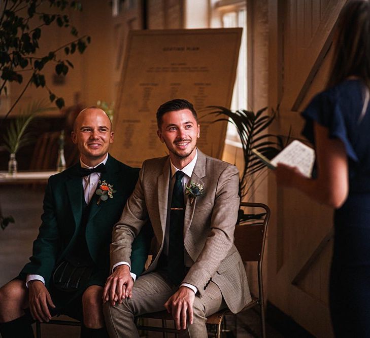 Second wedding ceremony for grooms at  Trinity Buoy Wharf