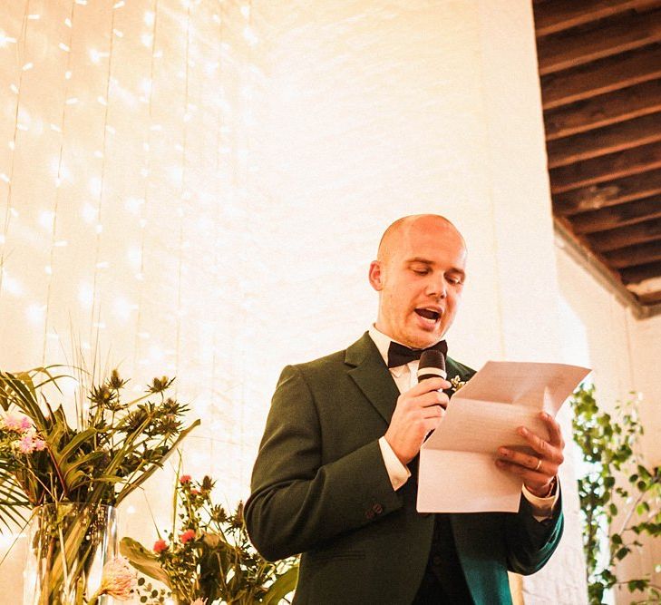 Groom wedding speeches at  Trinity Buoy Wharf