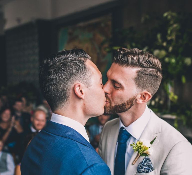 Grooms tie the knot at intimate same-sex wedding in London