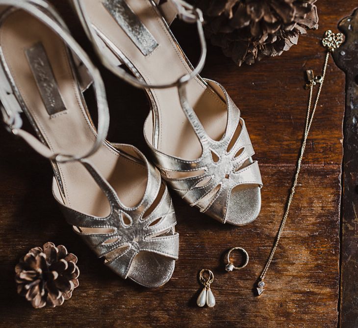 Metallic T Bar Wedding Shoes | Chateau Rigaud | Bordeaux, France | Harvey Vintage Dress | Bridesmaids in ASOS | Florals by Flowers in The Vines