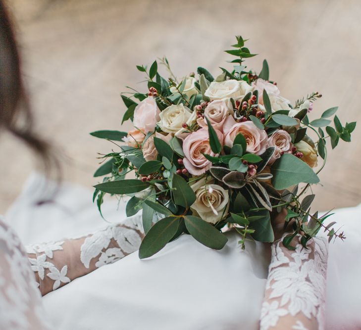 Pink Rose Wedding Bouquet | Blush &amp; Burgundy Floral Fairytale Wedding Inspiration at Grittleton House Planned &amp; Styled by Jennifer Louise Weddings | Katherine Yiannaki Photography