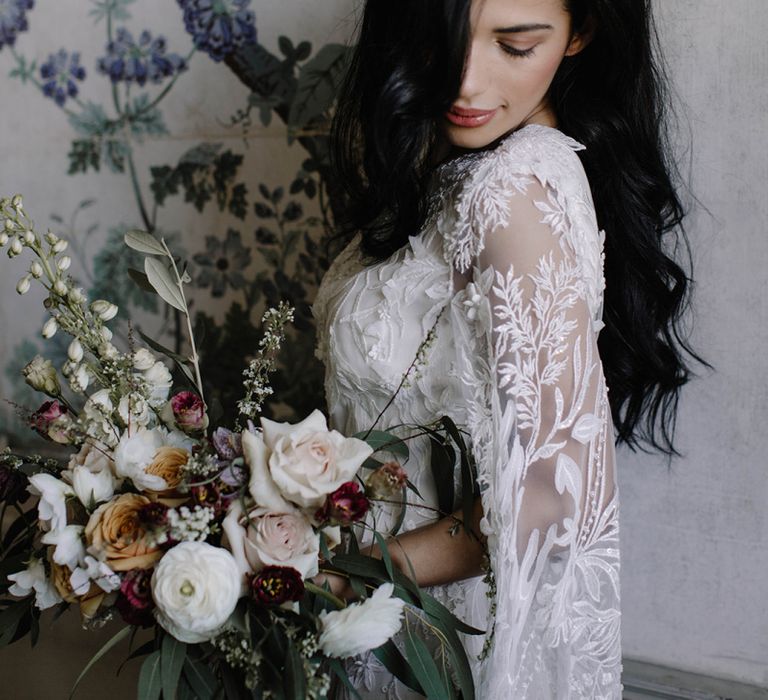 Beautiful Bride in Intricate Julita London Wedding Dress with  Embellishment