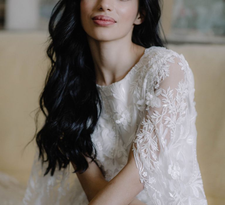 Beautiful Bride with Natural Makeup and Wavy Hair