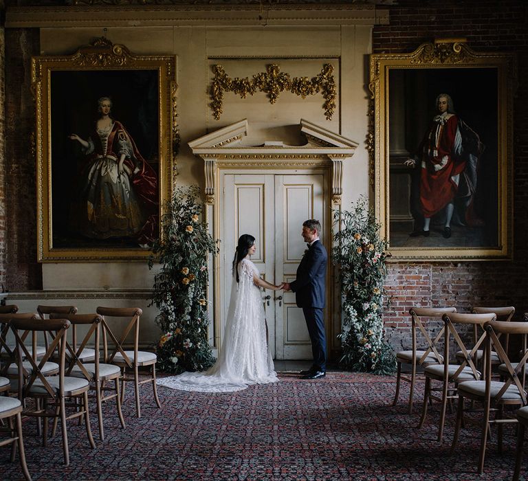 Period Ceremony Setup at St Giles House with Floral Altar