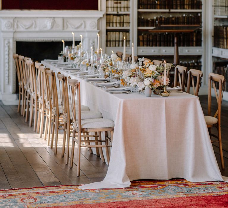 Elegant Tablescape in Library of St Giles House