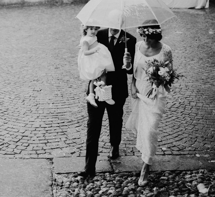 Family Portrait | Green &amp; White Bohemian Wedding in the Rain at Castello di San Sebastiano da Po, Italy | Margherita Calati Photography | Second Shooter Carlo Vittorio