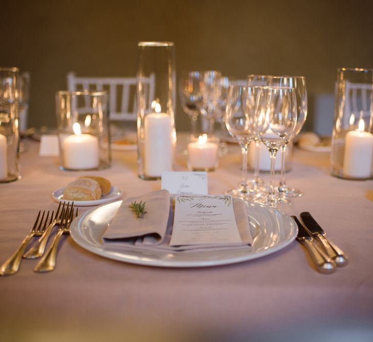 Candle Light Wedding Reception Decor | Green &amp; White Bohemian Wedding in the Rain at Castello di San Sebastiano da Po, Italy | Margherita Calati Photography | Second Shooter Carlo Vittorio