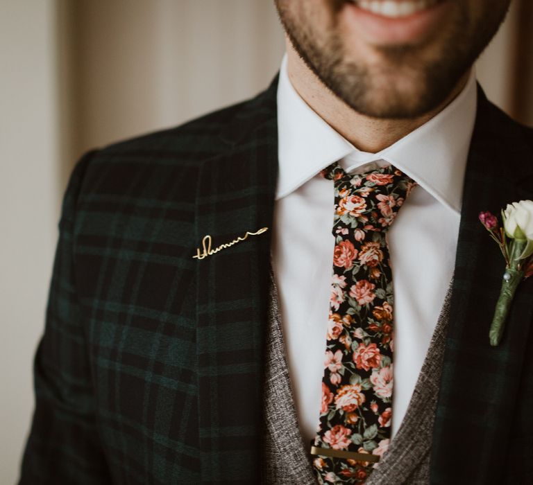 Personalised Lapel Pin For Groom // Images By The Curries // Film By This Modern Revelry