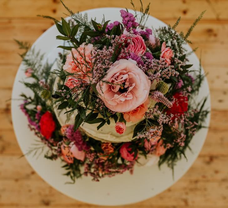 Floral wedding cake