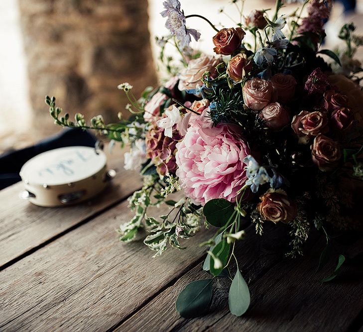 Romantic  bouquet with pink peony