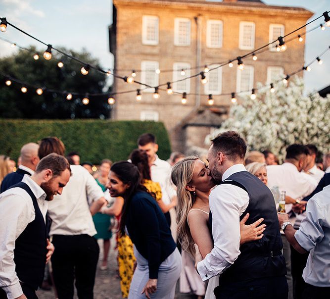 Outdoor wedding reception at Kingston Estate, Devon