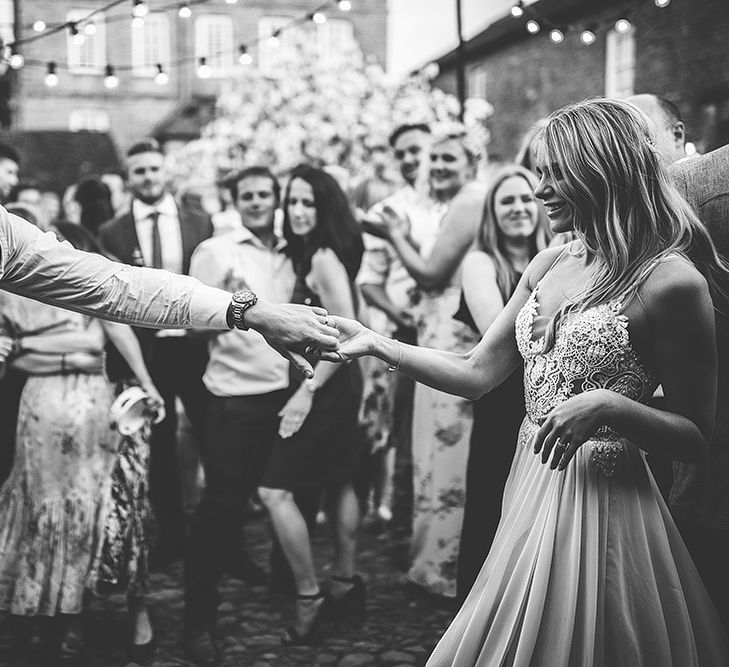 black and white portrait of wedding first dance by Harry Michael Photography