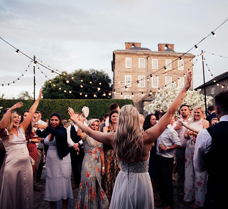 Outdoor wedding reception at Kinston Estate, Devon