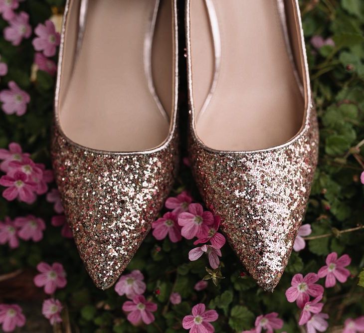 Sparkly wedding shoes