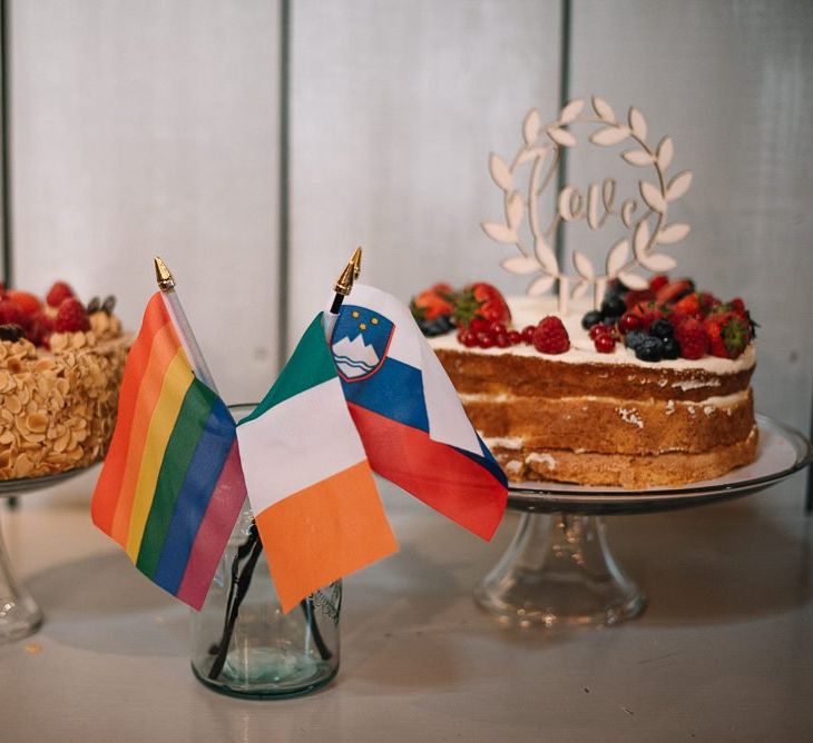 Wedding cake with flags in Ireland