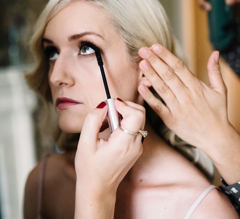 Bride Getting her Makeup Put On