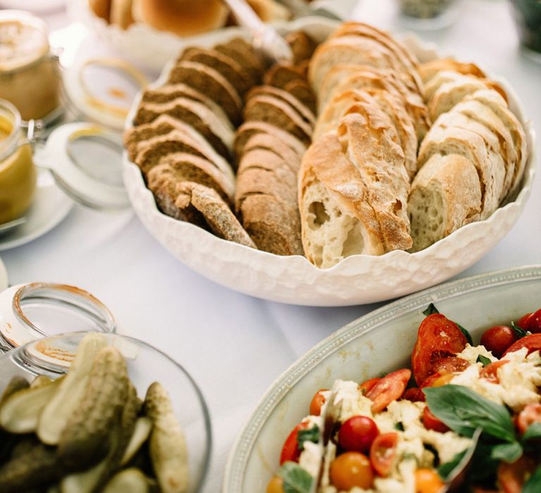 BBQ Wedding Breakfast with Fresh Breads and Salad Side Dishes