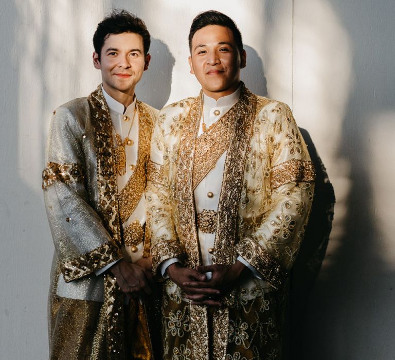 Groom and groom in traditional Cambodian outfits