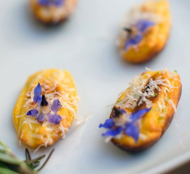 Wedding Edible Flowers Canapes by Italian Supper Club