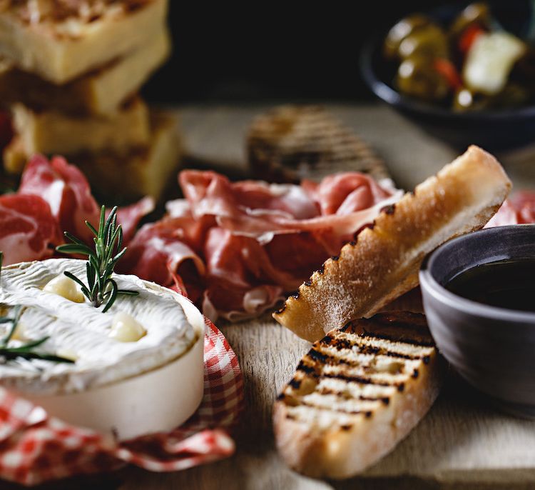 Baked Camembert Wedding Grazing Table by Kemp and Kemp