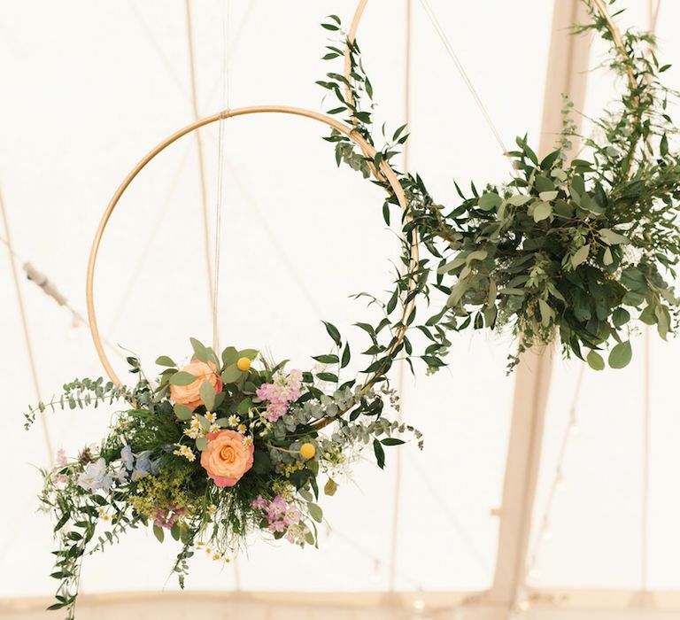 Peach Wedding Flower Hoop Image by Emma Pilkington