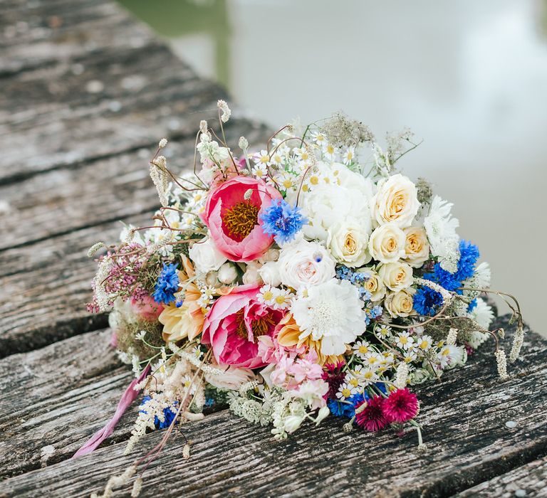 Colourful wildflower bouquet for wedding ideas for summer