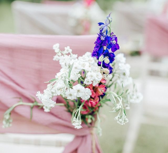 Chair back wedding flowers - wedding ideas for summer