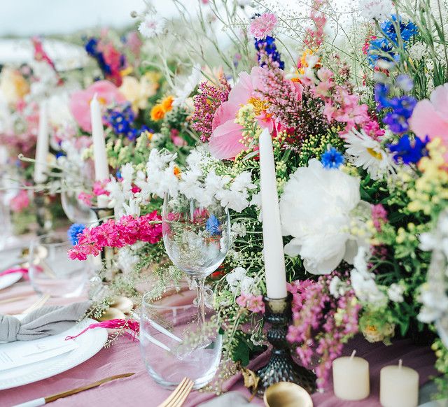 Wild flower table runner