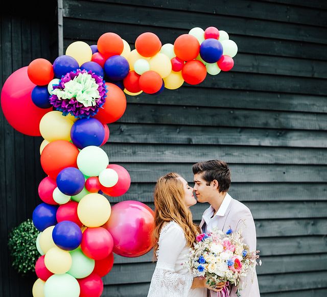 colourful balloon installation