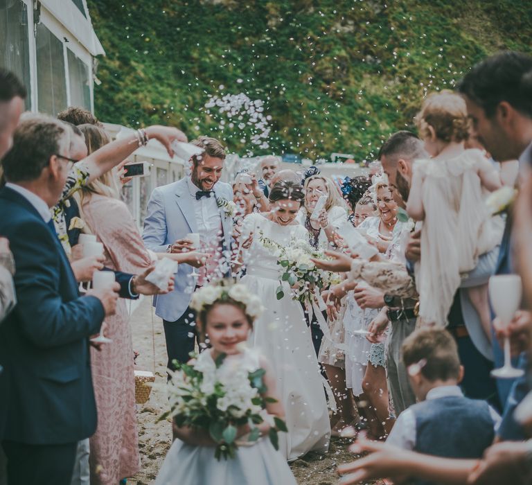 Lusty Glaze Beach Wedding // Image By Ross Talling Photography