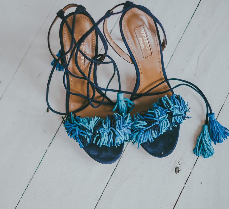 Something Blue Wedding Shoes // Image By Ross Talling Photography