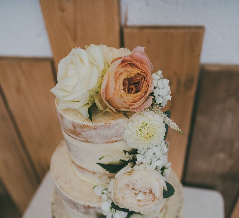 Semi Naked Wedding Cake // Image By Ross Talling Photography