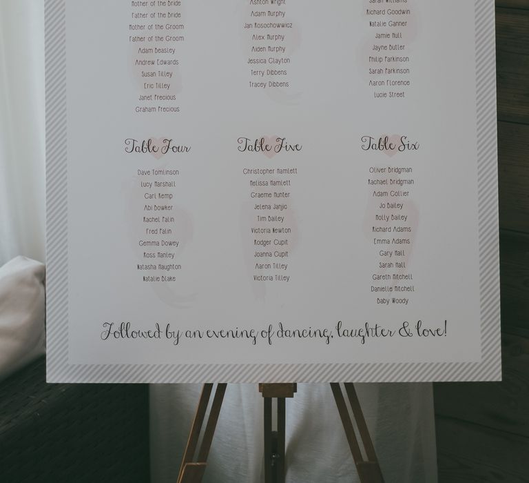 Wedding Table Plan // Image By Ross Talling Photography