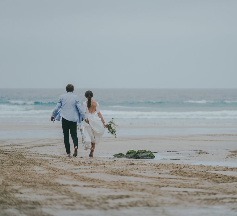 Lusty Glaze Beach Wedding // Image By Ross Talling Photography