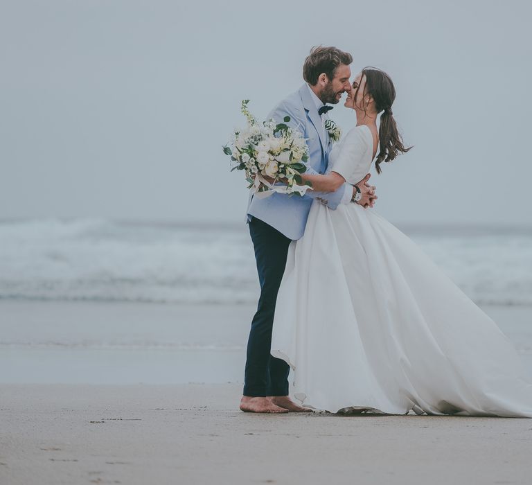 Lusty Glaze Beach Wedding // Image By Ross Talling Photography