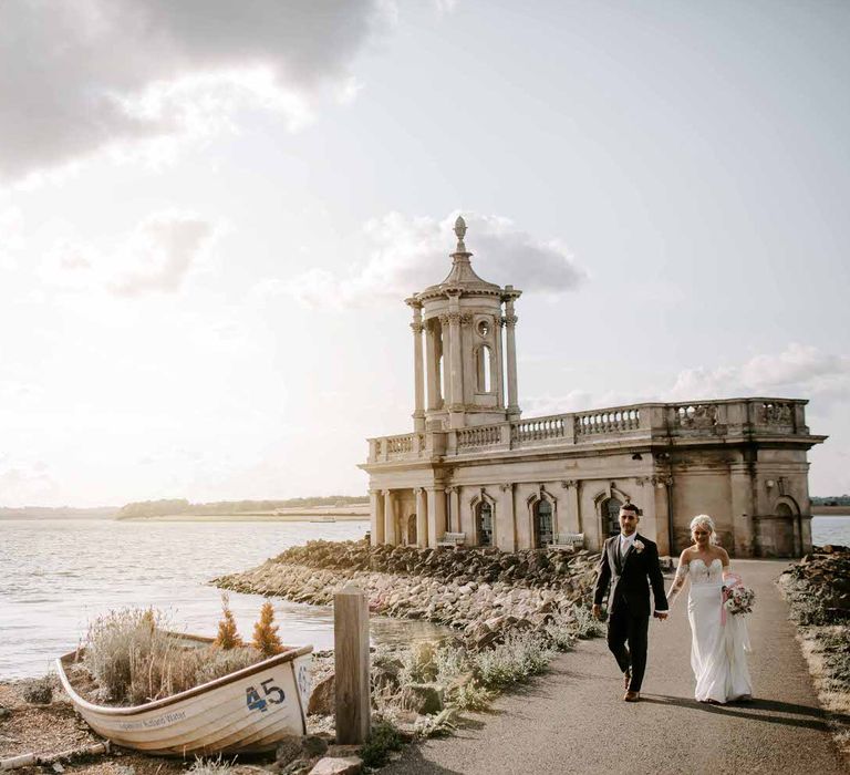 Bride and Groom Portrait Outside Their Venue