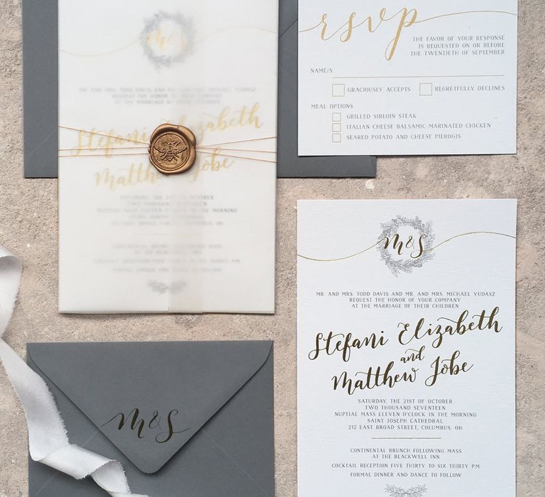 Vellum Wrap For Wedding Invitation By Emerald Paper Design