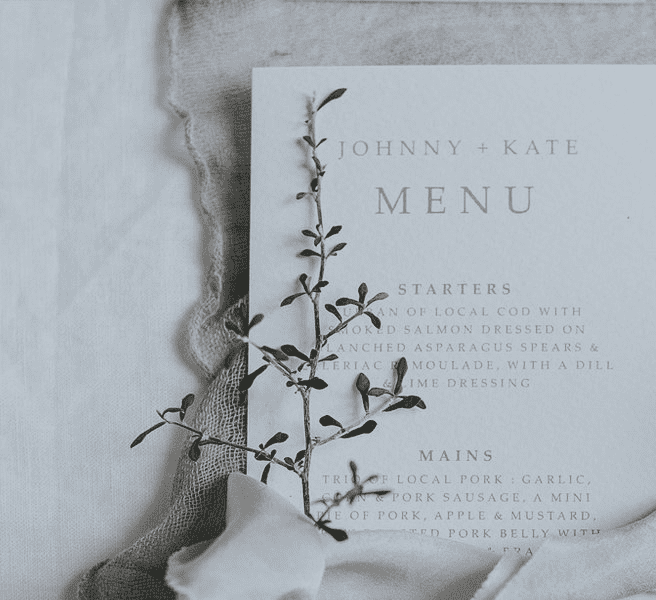 Elegant Menu Card By Lilac &amp; White